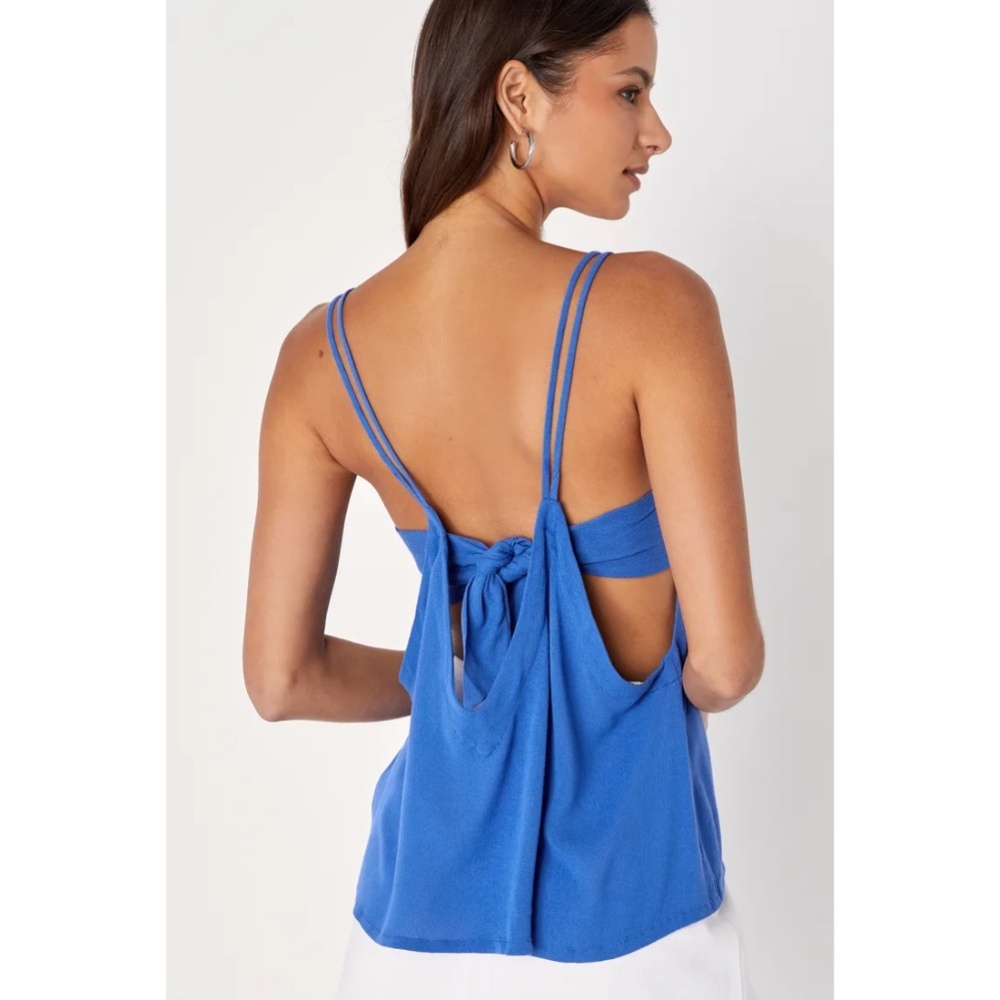 Lulu's Adrift Periwinkle Blue Tank Top, Size M